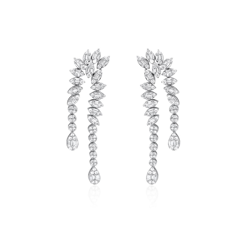 Double Drop Diamond Cascade Earrings