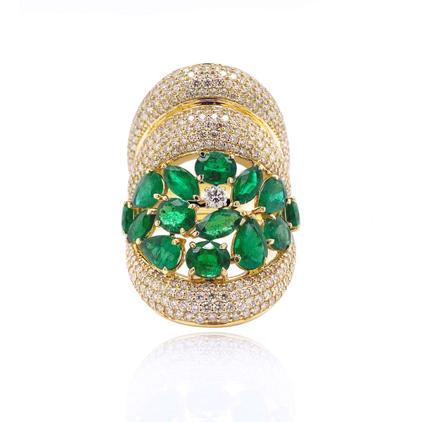 Majestic Gold Ring with Emeralds - Brilat