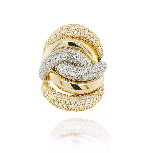 White and Yellow Gold Embrace Diamond Ring