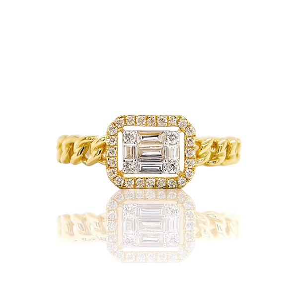 Baguette Link Ring