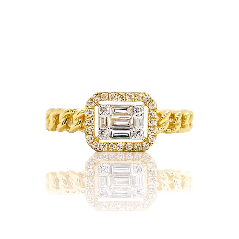 Baguette Link Ring