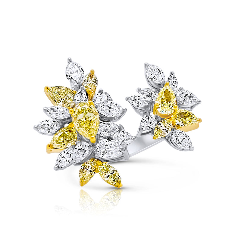 Yellow Diamond open double ring - Brilat