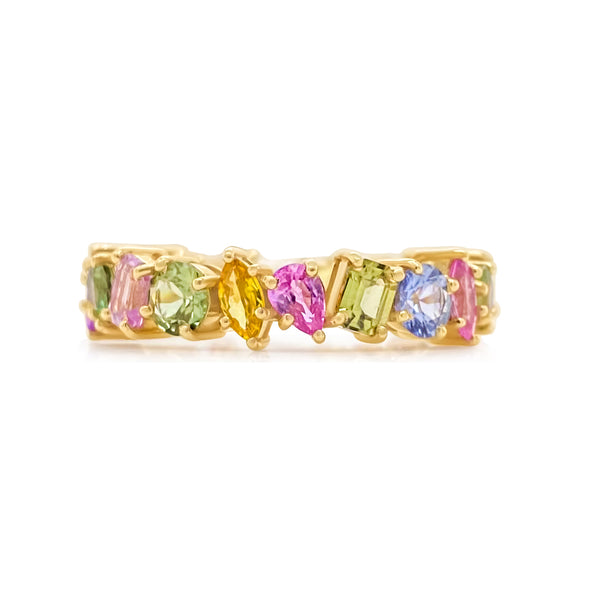 Multishaped Pastel sapphire ring