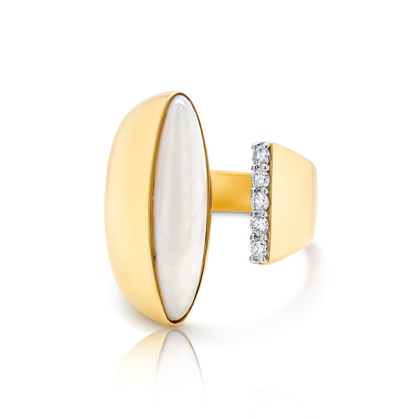 Mother of Pearl & Gold Bold Ring