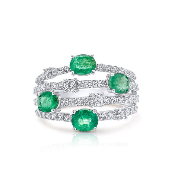 Emerald Linear Ring