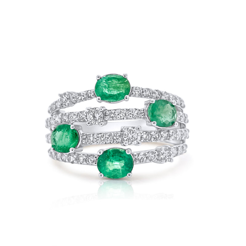 Emerald Linear Ring