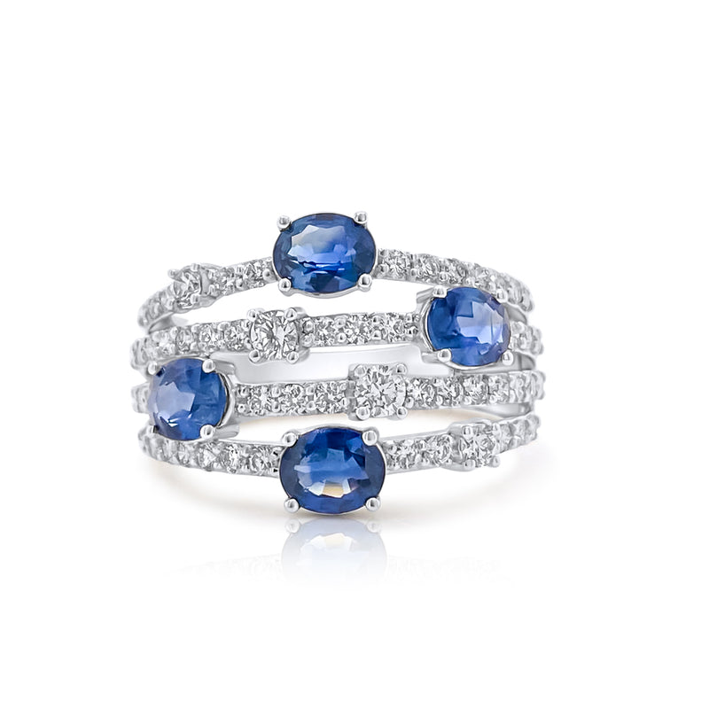 Sapphire Linear Ring