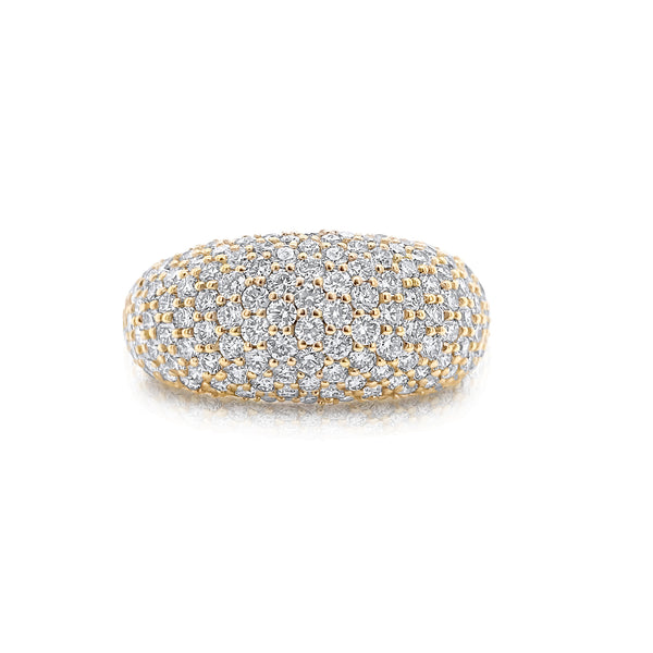 Bold Pave Cocktail Ring in Yellow Gold