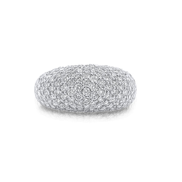 Bold Pave Cocktail Ring in White Gold
