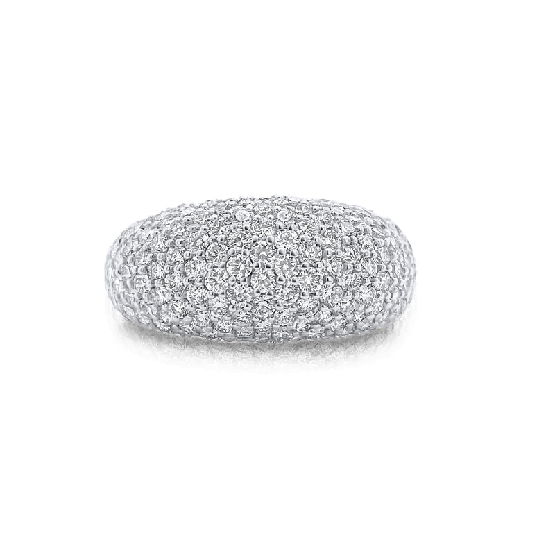 Bold Pave Cocktail Ring in White Gold