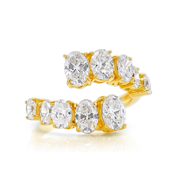 Large oval diamond bypass ring - Brilat