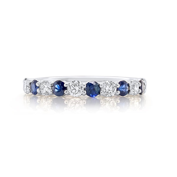 Sapphire & Diamond Half Band ring