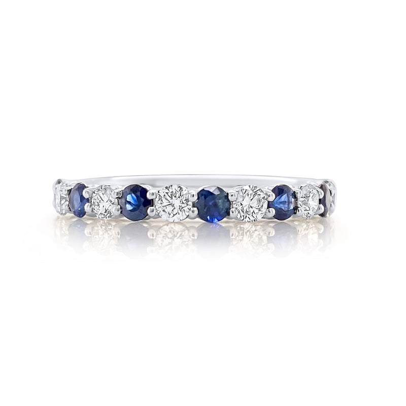 Sapphire & Diamond Half Band ring