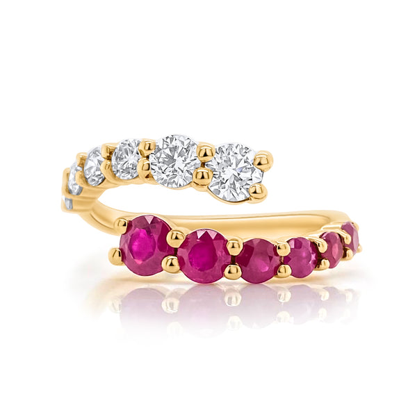 Timeless Graduated Ruby Bypass Ring