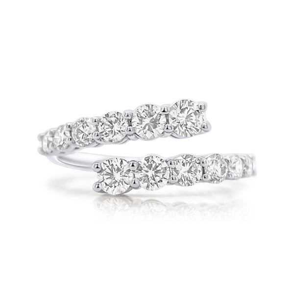 Timeless Graduated Diamond Bypass Ring