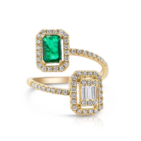 Emerald Bypass Ring - Brilat
