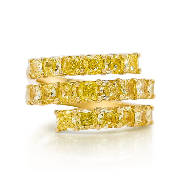 yellow diamond spiral ring - Brilat