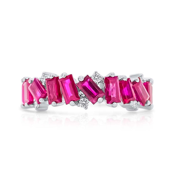 Zigzag Ruby Half-band Ring - Brilat