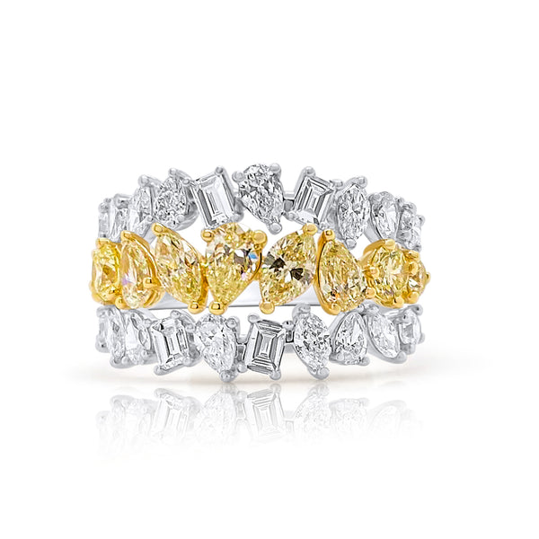 Yellow Diamond Multishape Cocktail Ring