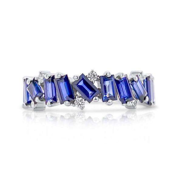 Zigzag Sapphire Half-band Ring - Brilat