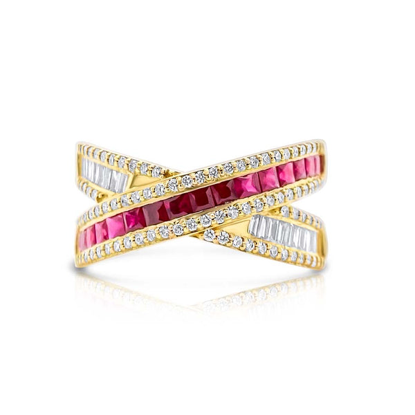 Ruby Crossover Ring - Brilat