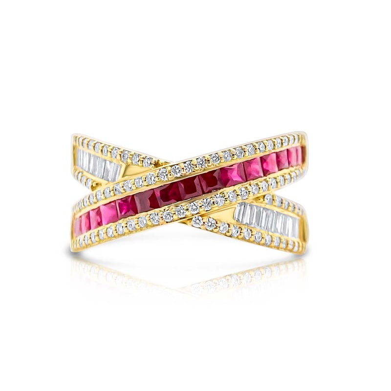 Ruby Crossover Ring - Brilat