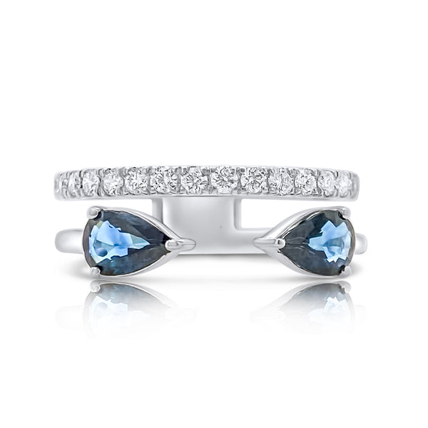 the open two band sapphire ring