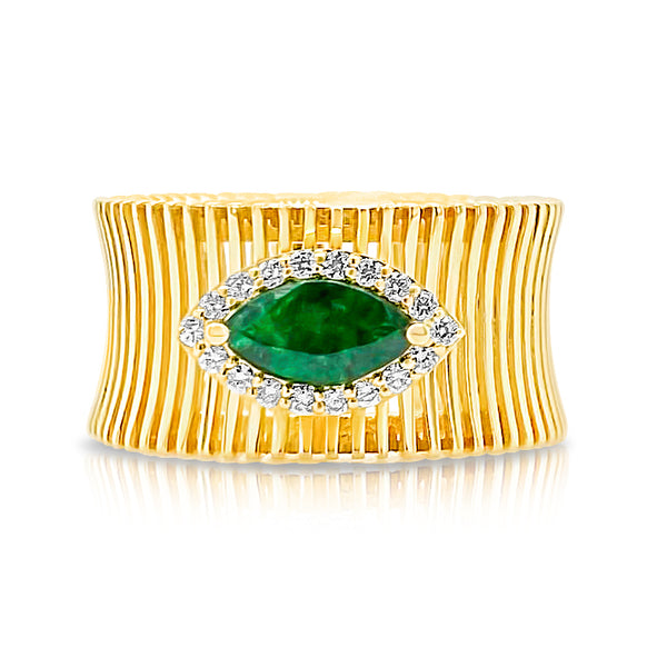 Emerald Golden Marquise Ring - Brilat