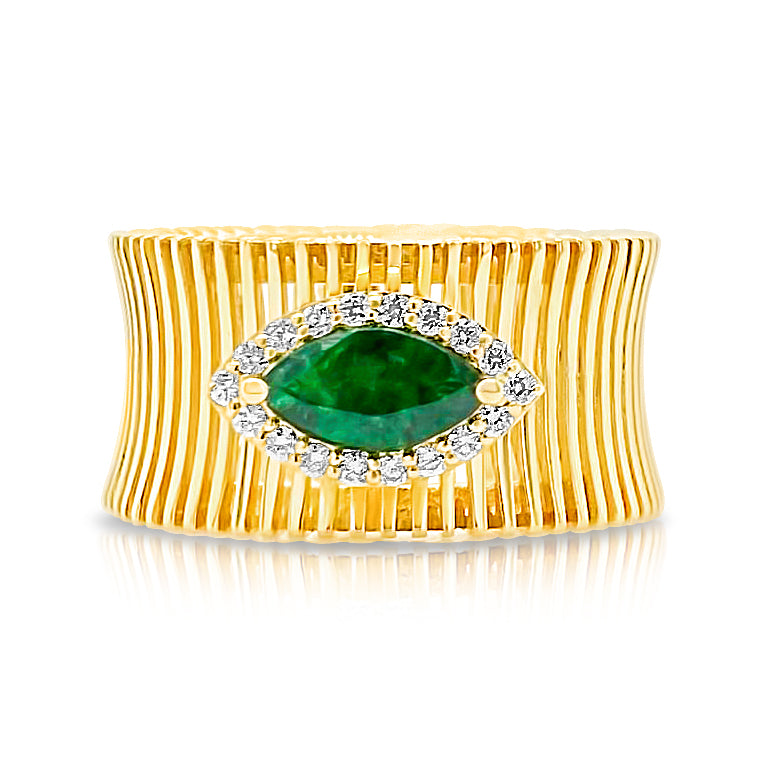 Emerald Golden Marquise Ring - Brilat