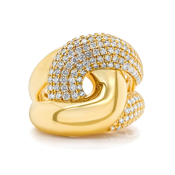 Large crossed link ring - Brilat