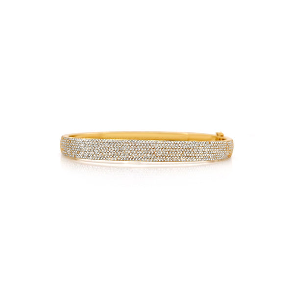 Diamond Pave Bangle in Yellow Gold