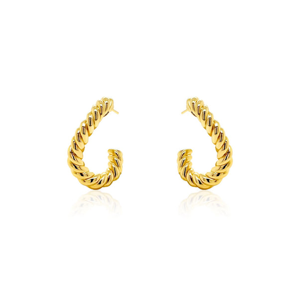 Gold Rope Hoop Earrings