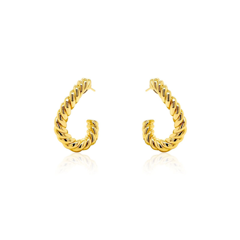 Gold Rope Hoop Earrings