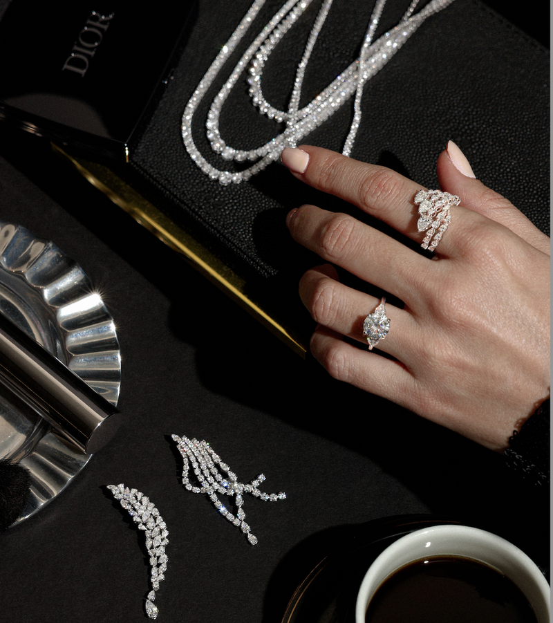 Diamond Pear Shape Wave Ring - Brilat