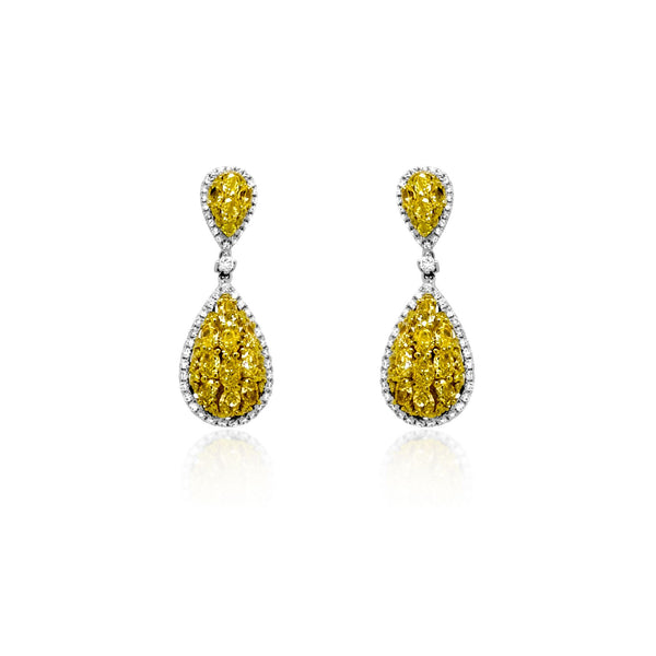 Yellow Diamond Drop Earrings