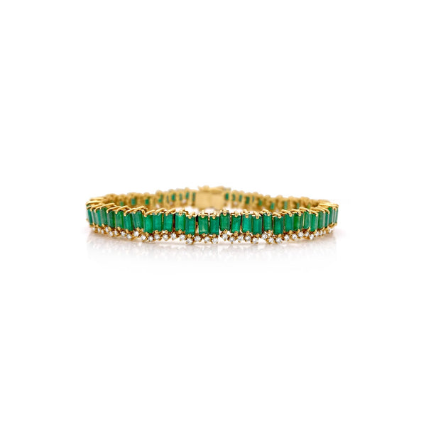 Emerald & Diamond Piano Bracelet