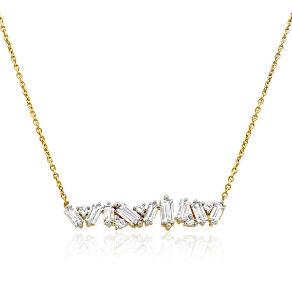 Puzzle White Sapphire Necklace - Brilat