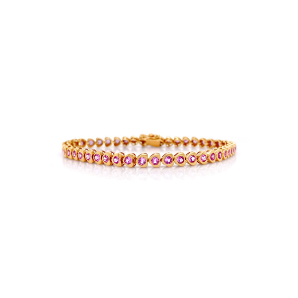 Pink Sapphire hearts bracelet