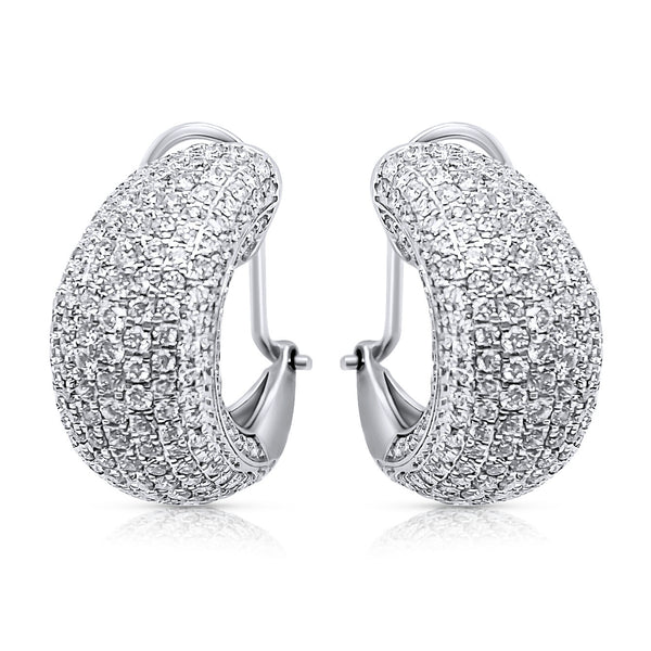 Oversize diamond pave huggie earrings - Brilat