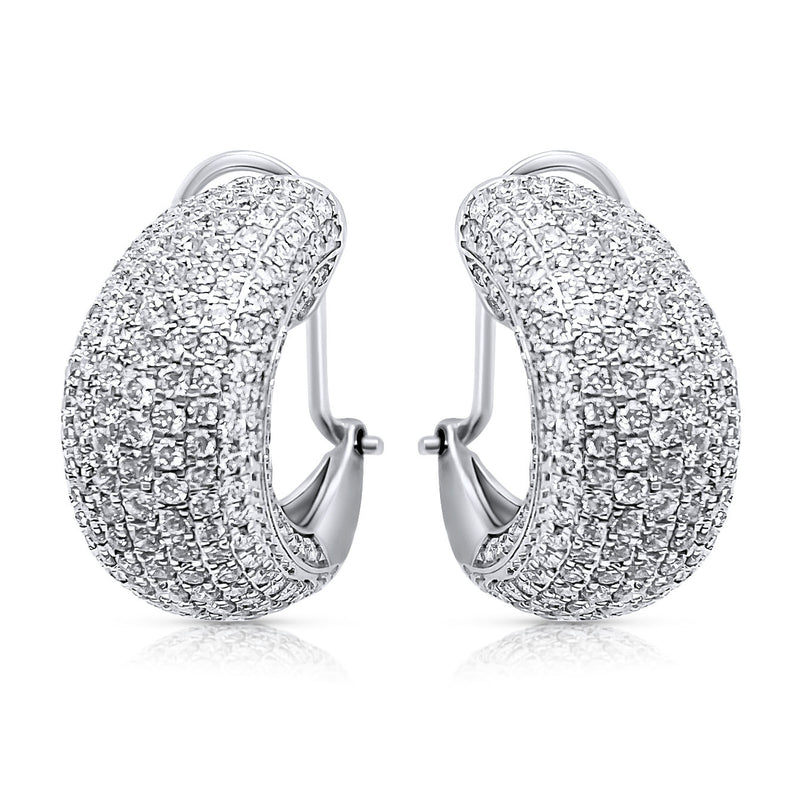 Oversize diamond pave huggie earrings - Brilat