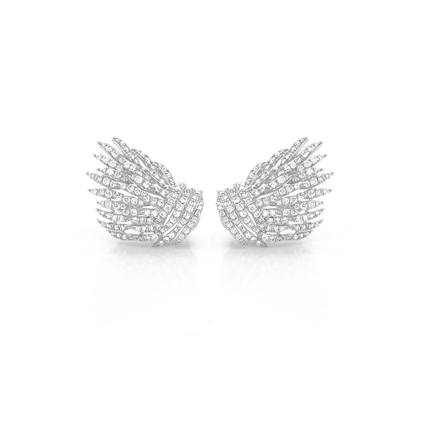 Diamond Wing Cluster Earrings