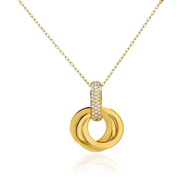 Petite Yellow Gold & Diamond Trinity Pendant