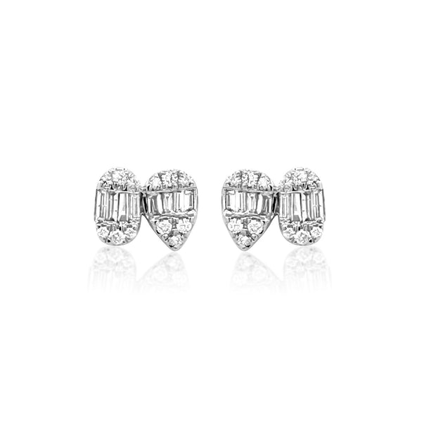 Double diamond earrings in pear & oval - Brilat