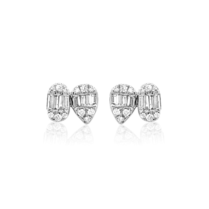 Double diamond earrings in pear & oval - Brilat