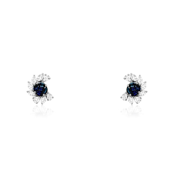 sapphire cluster earrings - Brilat