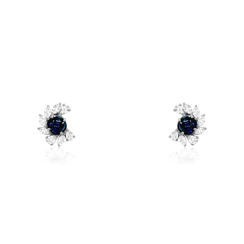 sapphire cluster earrings - Brilat