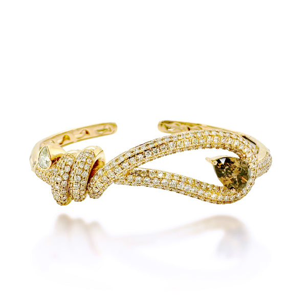 Champagne Diamond Bow Bangle