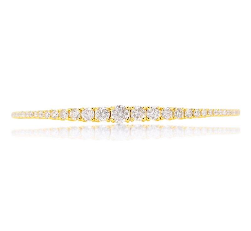 Gradient Diamond Yellow Gold Bracelet - Brilat