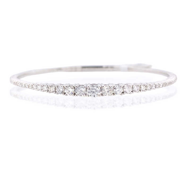 Gradient Diamond White Gold Bracelet - Brilat