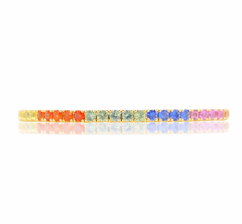 Multicolor Sapphire Yellow Gold Bracelet - Brilat